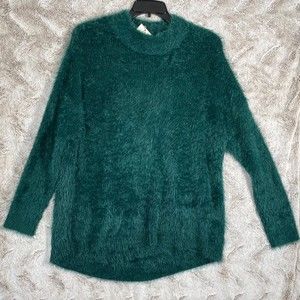 A New Day Green Sweater Eyelash Sz XXL